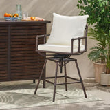 ZUN Outdoor Patio Swivel Bar Stool Height Adjustable Barstool with Cushions 54036.00BCOP