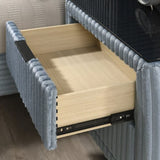 Mavela Wide Wale Corduroy Upholstery Nightstand, Blue T2574P243652