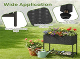 28" Elevated Raised Planter Box with Storage Shelf, Ergonomic Garden Bed for Patio Balcony Herb 14565197