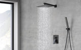 Male NPT Bathtub Shower Faucet Set, Waterfall Tub Faucet with 12-Inch Matte Black Rain Shower Head T3177P277451