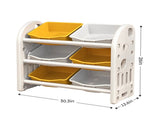 Kids Toy Organizer with 6 Bins, Multi-functional Nursery Organizer Kids Furniture Set Toy 02014813