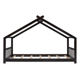 Twin Size House Bed Wood Bed, Espresso N708P182785P