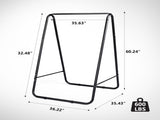 Outdoor Hammock Chair Stand Only, Swing Stand with 2 Hooks, Max Load 600lbs, Fits Most Hanging 12336522