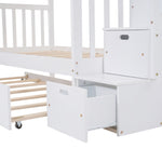 ZUN Twin over Twin/Full Bunk Bed with Twin Size Trundle 76401071