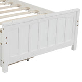 Twin size Platform Bed with Two Drawers, White WF195105AAK