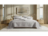 King 3 Piece Cotton Quilt Set Light Gray B035P496601