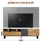 ZUN Modern TV Stand for 80'' TV Double Storage Space, Media Console Table, Entertainment Center 36477386