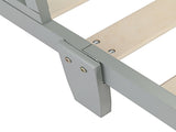 Wooden Baby Toddler Bed Children Bedroom Furniture with Safety Guardrails Gray 84460377
