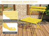 Bistro Table and Chairs Set of 2, 3 Piece Outdoor/Indoor Folding Patio Bistro Sets, 2 Chair Patio W3979P394151