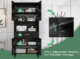 70.9" High Freestanding Tall Bathroom Cabinet with a Drawer, 2 Cabinets, 4 Soft-Close Doors, 2 N729P272001B