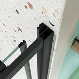 44"-48"W x 72"H sliding shower door, sliding door, with 1/4" tempered glass and Matted Black finish W2122P196344