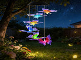 2PCS-Outdoor Solar Wind Chimes, Solar Butterfly Wind Chimes, Color Changing LED Wind Chime Light, 56920901