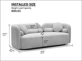 Luxury Modern Couch for Living Room, Beige Boucle Fleece Upholstered Comfy Couch for Apartment Home W2664P179337