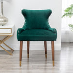 ZUN Lindale Contemporary Velvet Upholstered Nailhead Trim Accent Chair, Green T2574P164504