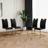Modern Dining Chairs with Faux Leather Padded Seat Dining Living Room Chairs Upholstered Chair with W210127294