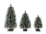 3Pack PreLit Snow Flocked Pencil Christmas Tree Set, 3FT/ 4FT/ 5FT Slim Artificial Xmas Trees with N710P523031F
