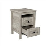 ZUN 2-Drawer Farmhouse Wooden Nightstand Well-proportioned Design and Sleek Lines, Wood Side Table WF317945AAG