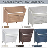 Rustic Style Solid wood Entryway Multifunctional Storage Bench with Safety Hinge 50578165