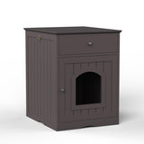 Wooden Pet House Cat Litter Box Enclosure with Drawer, Side Table, Indoor Pet Crate, Cat Home 42803098