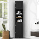 ZUN Multi-Functional Corner Cabinet Tall Bathroom Storage Cabinet with Two Doors and Adjustable Shelves, WF530911AAB