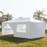 ZUN 3 x 6m Six Sides Two Doors Waterproof Tent with Spiral Tubes White 13319883