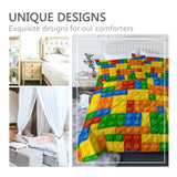 3pcs Funny Dot Building Blocks Comforter Colorful Bricks Thin Bedding Duvet Game Summer Quilt 53560070