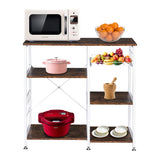 ZUN 3-Tier Industrial Kitchen Baker's Rack Utility Microwave Oven Stand Storage Cart Workstation Shelf 28786090