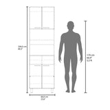 FM FURNITURE Bullhead City Kitchen Pantry with Open Storage and 4 Doors, White Oak and Wengue B128P301398