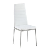 Modern Style Dining Chair Set for 4 with Comfortable PU Leather and Silver Chrome Plated chair W241P294834