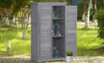 ZUN TOPMAXen Garden Shed 3-tier Patio Storage Cabinet Outdoor Organizeren Lockers with Fir WF285327AAE