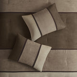 7 Piece Faux Suede Comforter Set Brown Cal King B03596969