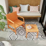 2-Piece Indoor/Outdoor Furniture set 1 Chairs & 1 Coffee Tables Waterproof PP Material- Easy W3450P323301