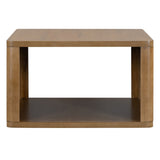 Square Coffee for Living Room in Natural Farmhouse Coffee with Storage,2-Tier Center N735P242918N
