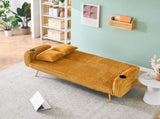 The straight-row white corduroy sofa with throw pillows, featuring a minimalist style, is suitable W1658P251985