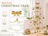 6ft Gold Iron Christmas Tree with Bow on Top, PVC Christmas Tree 46546084