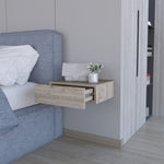 ZUN Vienna Floating Nightstand, Sleek Wall-Mounted Design with Spacious Drawer Storage B128P176113