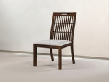 Set of 2 Rustic Dining Chairs, Farmhouse Side Chairs with Slatted Back, Upholstered Seat, Weathered W2537P369835