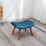 ZUN Leiria Contemporary Silky Velvet Tufted Accent Chair with Ottoman, Blue T2574P164272