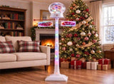 5 FT Christmas Street Lamp Post with Ferris Wheel Snow Globe Lantern, Color Light, Snowfall & Music, 28778664
