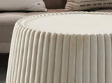Off-White Magnesium Oxide Fluted Tapered Side Table 16.54" Top Diameter Round End Table W5351P456829