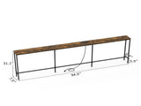 94.49" Console Table, Melamine Laminated MDF & Metal Frame, Built-in Power Outlet, Narrow Entryway 31267265