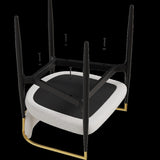 dining chairs set of 2 white , medieval modern dining chairs, teddy velvet chairs with metal legs, W1727P234051