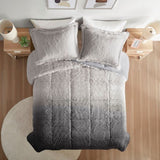 Twin/Twin XL Ombre Shaggy Long Fur Comforter Mini Set B03595981