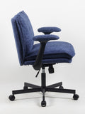 Cross-Legged Friendly Office Chair with Criss Cross Frame, Rolling Casters & Fold-Down Arms, 88505348