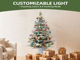 4.5ft Potted Pre-Lit Pencil Christmas Tree with 358 PE & PVC Tips & 100 Lights, White 02989186