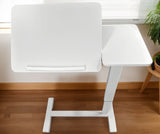 Overbed Bedside Desk Mobile Rolling Laptop Stand Tilting Overbed Table with Wheels Height Adjustable W2641P269198