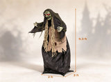 5.3 FT Standing Hunchback Witch Animatronic Halloween Decoration with Movable Head & Arms, Dual 97431426