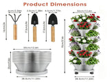 7Tier Vertical Stackable Planter with Rolling Casters, SpaceSaving Stacking Tower with Drainage 80559699