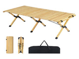 48"24" Foldable Pine Wood Camping Table Portable Roll Up Beach Table with Carry Bag 75650742