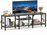 Industrial 3-Tier TV Stand for 65 Inch TV, Heavy Duty Metal Frame Entertainment Center with Anti-Tip 47939167